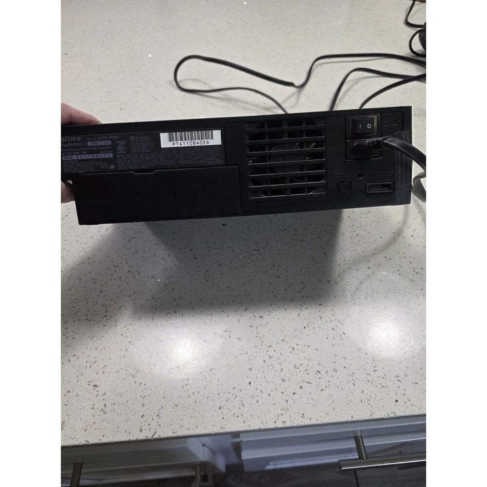 Sony PlayStation 2 Black Console and 8MB memory card. Playstation for parts only